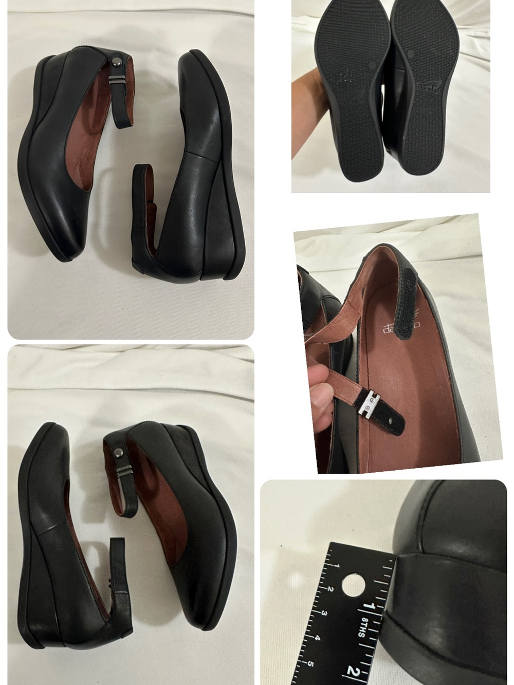 Dansko Black Mary Jane Clog Flats with Adjustable Strap